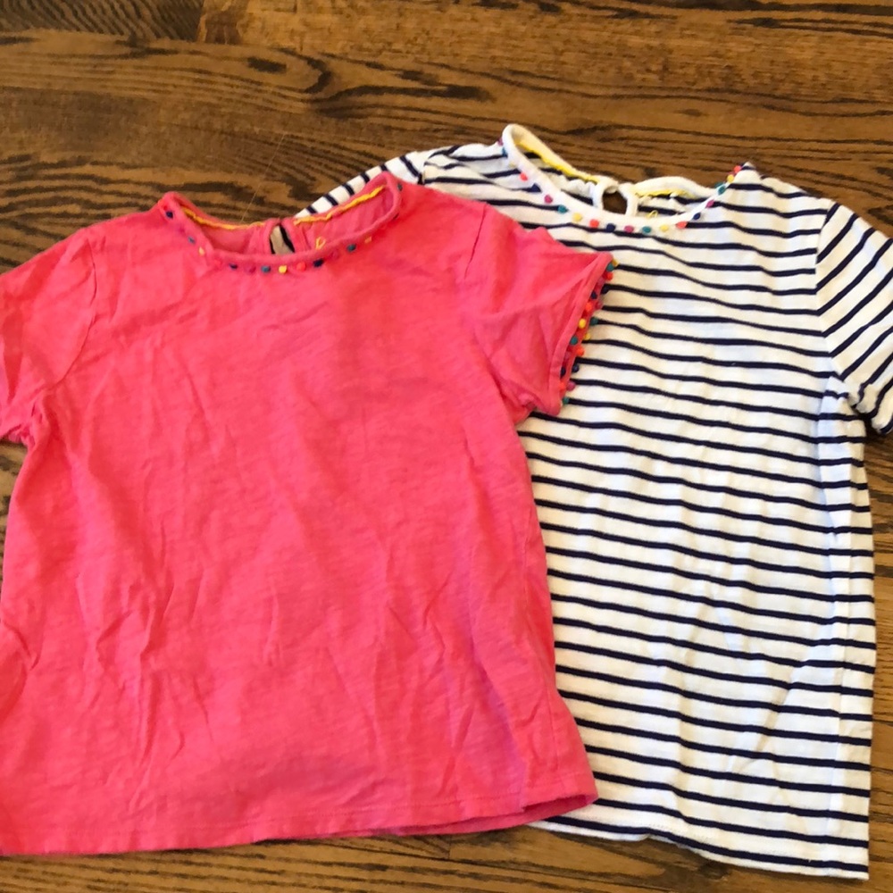 Set of mini Boden Pom Pom tees size 9/10